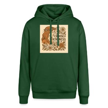 Choose kindness. Flowers. - Stanley/Stella Unisex Hoodie SOUNDER - Flaschengrün - Vorne - Alina (178cm) & Michal (187cm)