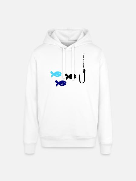 Fishing Fish - Stanley/Stella SOUNDER Unisex Hoodie - white