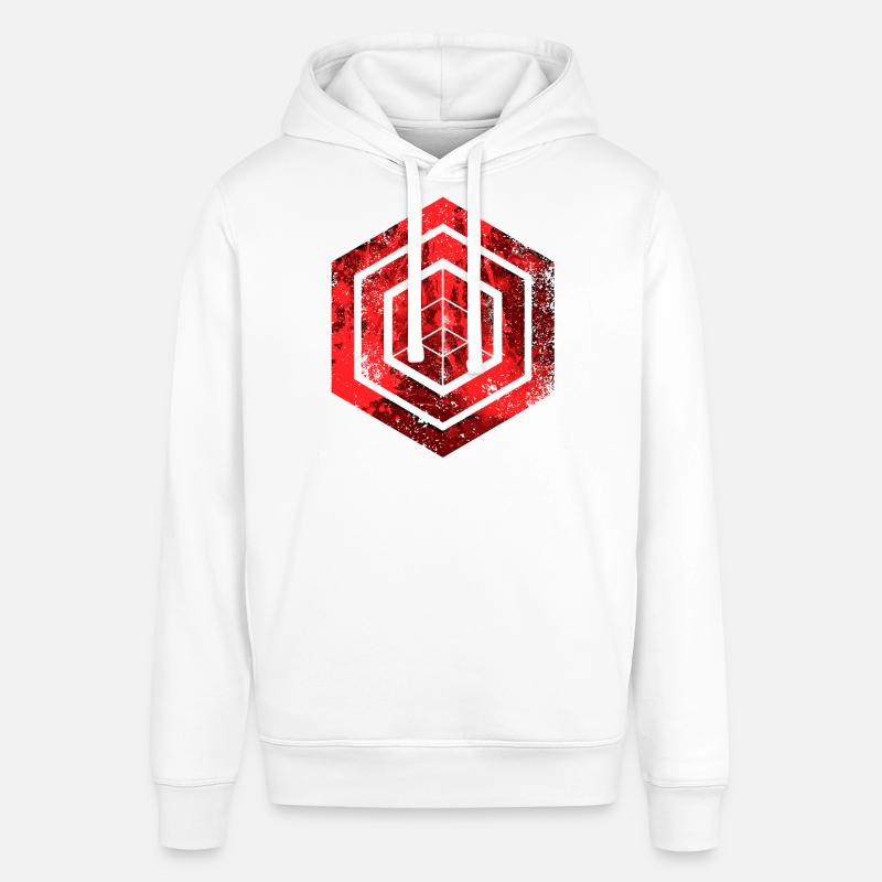 hexagon programming programmer coding geometric - Stanley/Stella SOUNDER Unisex Hoodie - white