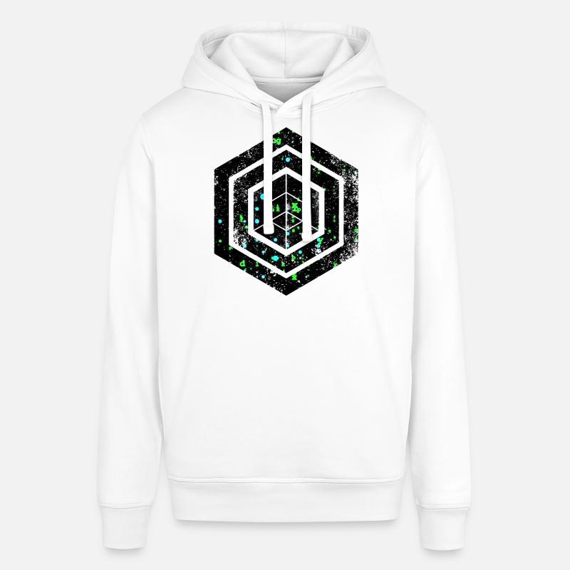 hexagon programming programmer coding geometric - Stanley/Stella SOUNDER Unisex Hoodie - white