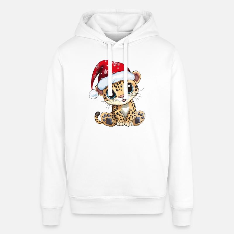 Léopard Noël Mignon Noël mignon - Sweat à capuche SOUNDER Stanley/Stella Unisexe - blanc