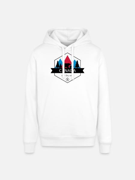 Kanada in die Wildnis mit Bären und Wald - Stanley/Stella Unisex Hoodie SOUNDER - Weiß