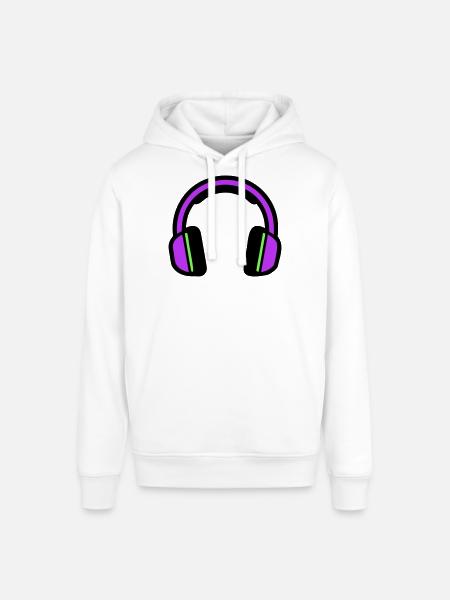 Silhouette musicale des écouteurs - Sweat à capuche SOUNDER Stanley/Stella Unisexe - blanc