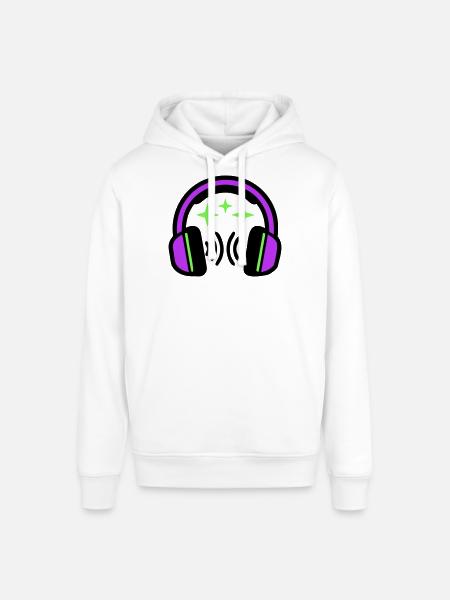 Headphones Stars Icon - Stanley/Stella SOUNDER Unisex Hoodie - white