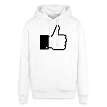 Das Gefällt Mir! (Daumen Hoch) 1C - Stanley/Stella Unisex Hoodie SOUNDER - Weiß - Vorne - Alina (178cm) & Michal (187cm)