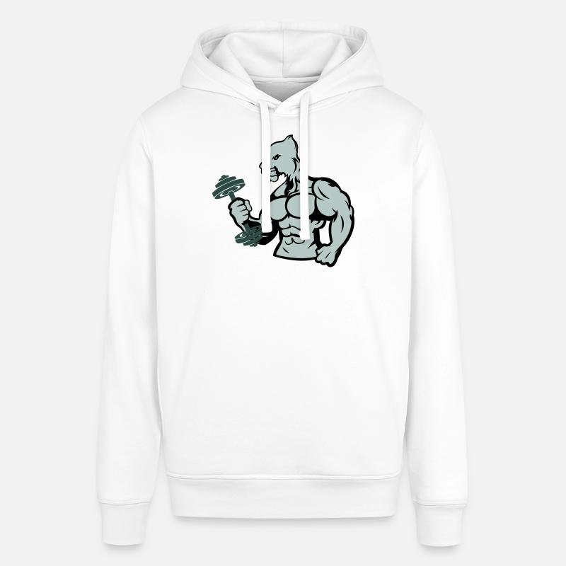 Bodybuilder Jaguar Dumbbell - Sweat à capuche SOUNDER Stanley/Stella Unisexe - blanc