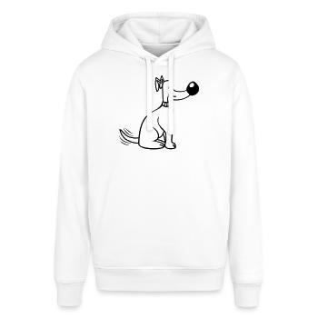 Dog Big Nose Wagging Cute Happy - Stanley/Stella SOUNDER Unisex Hoodie - white - Front - Alina (178cm) & Michal (187cm)