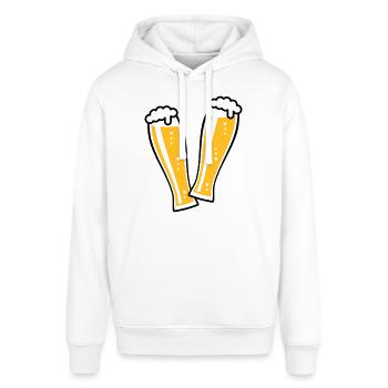 2 Weißbiergläser Stoßen An (Bier Weizenbier / 2C) - Stanley/Stella Unisex Hoodie SOUNDER - Weiß - Vorne - Alina (178cm) & Michal (187cm)