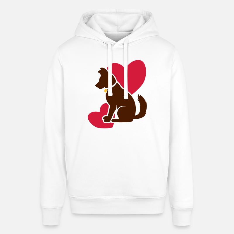 Chien mignon avec des coeurs - Sweat à capuche SOUNDER Stanley/Stella Unisexe - blanc