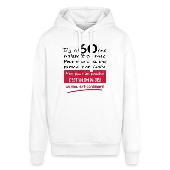 Humour un mec extraordinaire homme - Sweat à capuche SOUNDER Stanley/Stella Unisexe - blanc - Devant - Alina (178cm) & Michal (187cm)