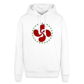 Lauburu Basque Cross - Stanley/Stella SOUNDER Unisex Hoodie - white - Front - Alina (178cm) & Michal (187cm)