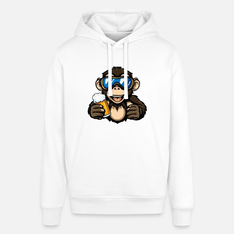 Bière après-ski Monkey - Sweat à capuche SOUNDER Stanley/Stella Unisexe - blanc