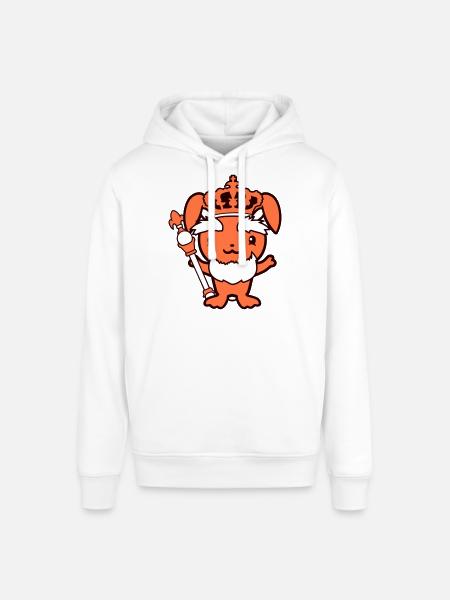 Kaninkonge Krone Gammel Scepter Hersker Leder - Stanley/Stella SOUNDER unisex hoodie - hvid