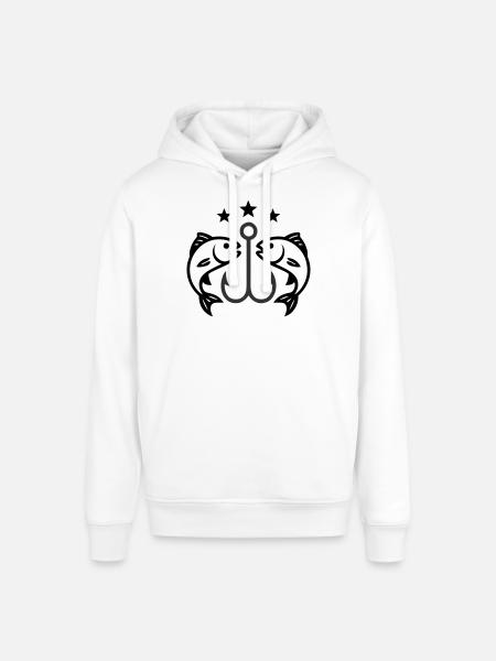 Fish hook fish - Stanley/Stella SOUNDER Unisex Hoodie - white
