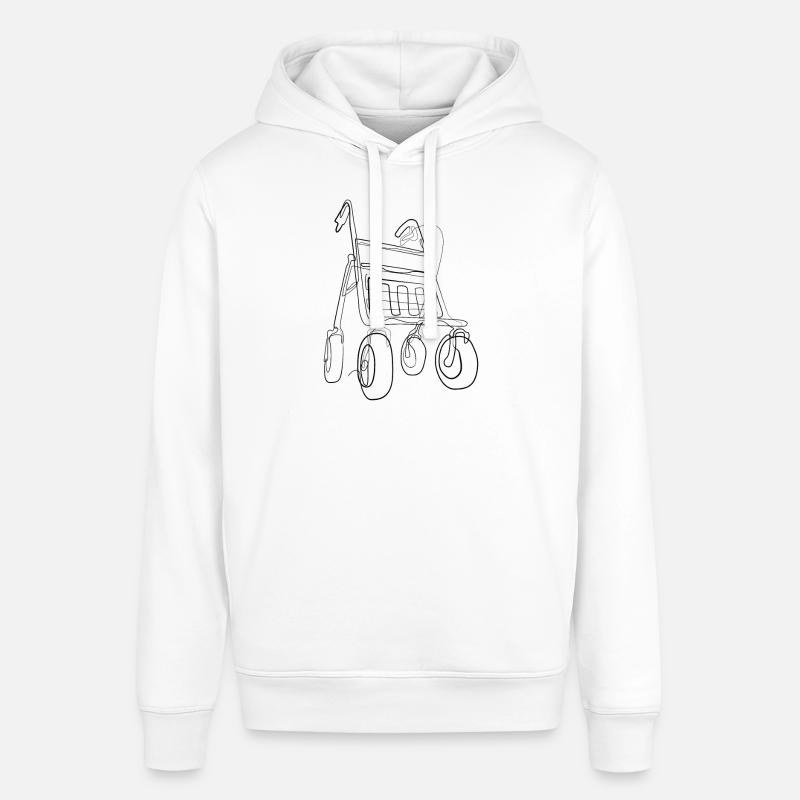 Rollator - one line drawing - Sweat à capuche SOUNDER Stanley/Stella Unisexe - blanc