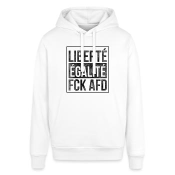 FCK AFD Anit AFD - Stanley/Stella Unisex Hoodie SOUNDER - Weiß - Vorne - Alina (178cm) & Michal (187cm)