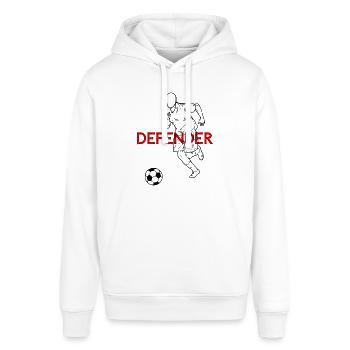Verteidiger Abwehrspieler Fußball Spruch Geschenk - Stanley/Stella Unisex Hoodie SOUNDER - Weiß - Vorne - Alina (178cm) & Michal (187cm)