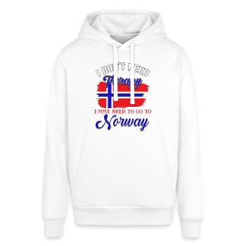 Norwegen, Reiseziel, Troll - Stanley/Stella Unisex Hoodie SOUNDER - Weiß - Vorne - Alina (178cm) & Michal (187cm)