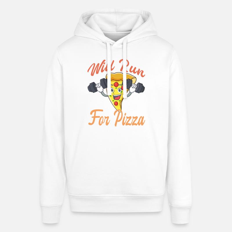 "Will Run For Pizza" - Sweat à capuche SOUNDER Stanley/Stella Unisexe - blanc