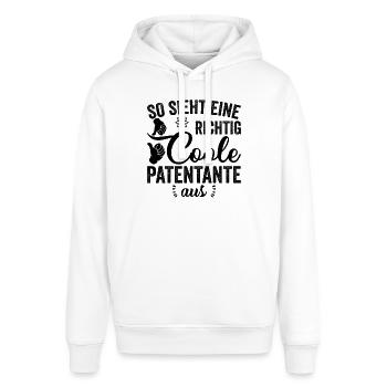 Coole Patentante Tante Taufpatin Patin Geschenk - Stanley/Stella Unisex Hoodie SOUNDER - Weiß - Vorne - Alina (178cm) & Michal (187cm)