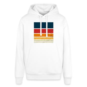 Personalisierbar Retro Hintergrund - Stanley/Stella Unisex Hoodie SOUNDER - Weiß - Vorne - Alina (178cm) & Michal (187cm)