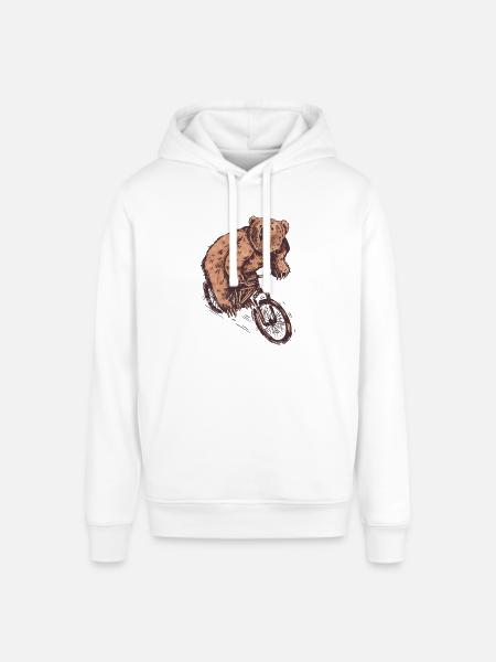 CYCLIST BEAR - Stanley/Stella SOUNDER Unisex Hoodie - white