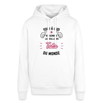 voici la meilleure tata du monde - Sweat à capuche SOUNDER Stanley/Stella Unisexe - blanc - Devant - Alina (178cm) & Michal (187cm)