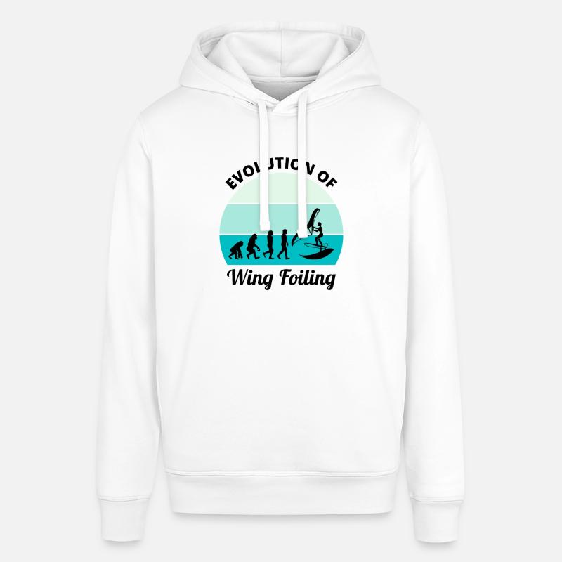 Wing Foiling Surfing Evolution Drôle - Sweat à capuche SOUNDER Stanley/Stella Unisexe - blanc