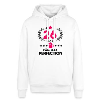 26 ans perfection - anniversaire apéro femme - Sweat à capuche SOUNDER Stanley/Stella Unisexe - blanc - Devant - Alina (178cm) & Michal (187cm)
