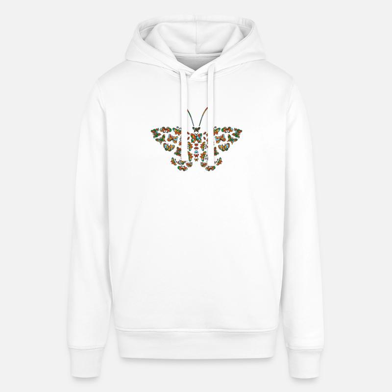 Papillon céleste de vitrail mystique - Sweat à capuche SOUNDER Stanley/Stella Unisexe - blanc