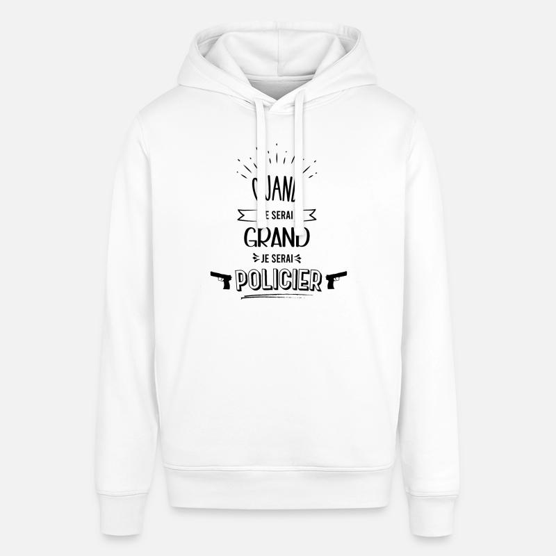 Futur Policier Idée Cadeau Garçon - Sweat à capuche SOUNDER Stanley/Stella Unisexe - blanc