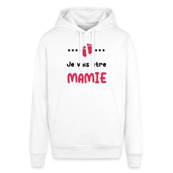 je vais être Mamie cadeau future Mamie - Sweat à capuche SOUNDER Stanley/Stella Unisexe - blanc - Devant - Alina (178cm) & Michal (187cm)