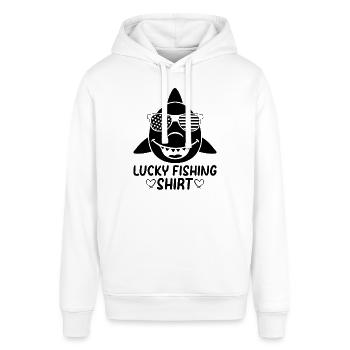 Lucky Fisherman Fish Head - Pêcheur de poisson - Lucky Fi - Sweat à capuche SOUNDER Stanley/Stella Unisexe - blanc - Devant - Alina (178cm) & Michal (187cm)