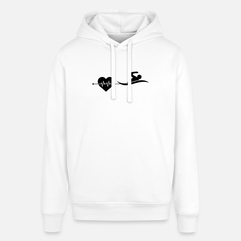 Rythme cardiaque de nage - Sweat à capuche SOUNDER Stanley/Stella Unisexe - blanc