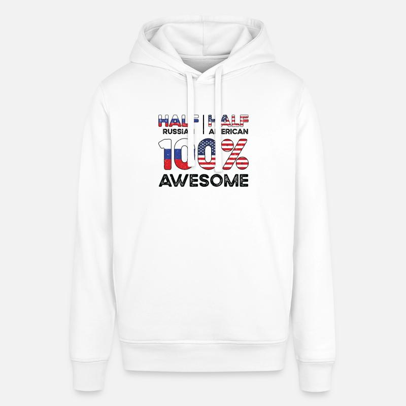 Né Russie Russie États-Unis - Sweat à capuche SOUNDER Stanley/Stella Unisexe - blanc