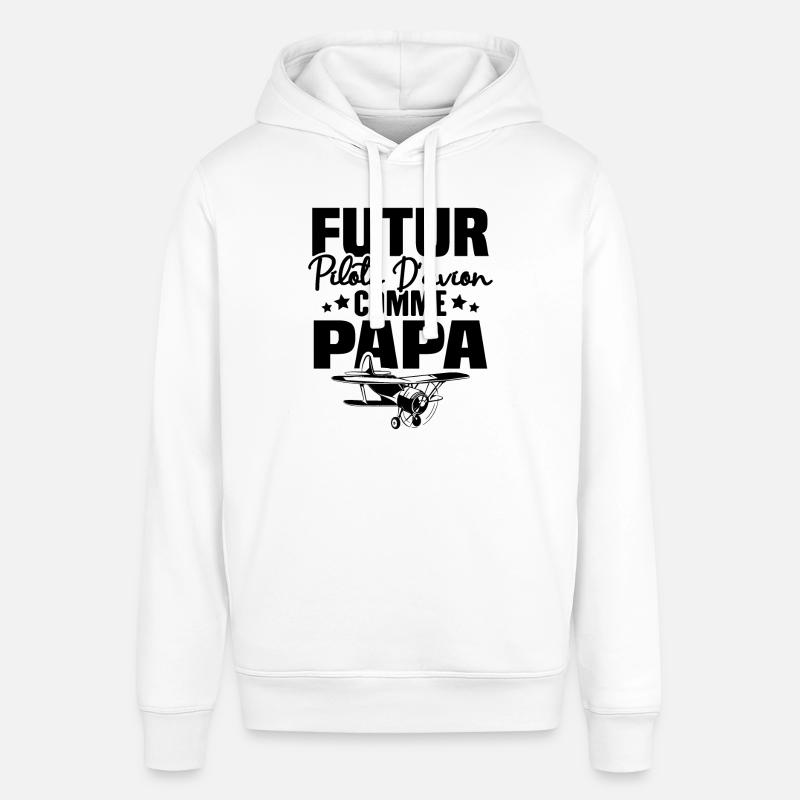 Futur Pilote d'avion comme Papa - Sweat à capuche SOUNDER Stanley/Stella Unisexe - blanc