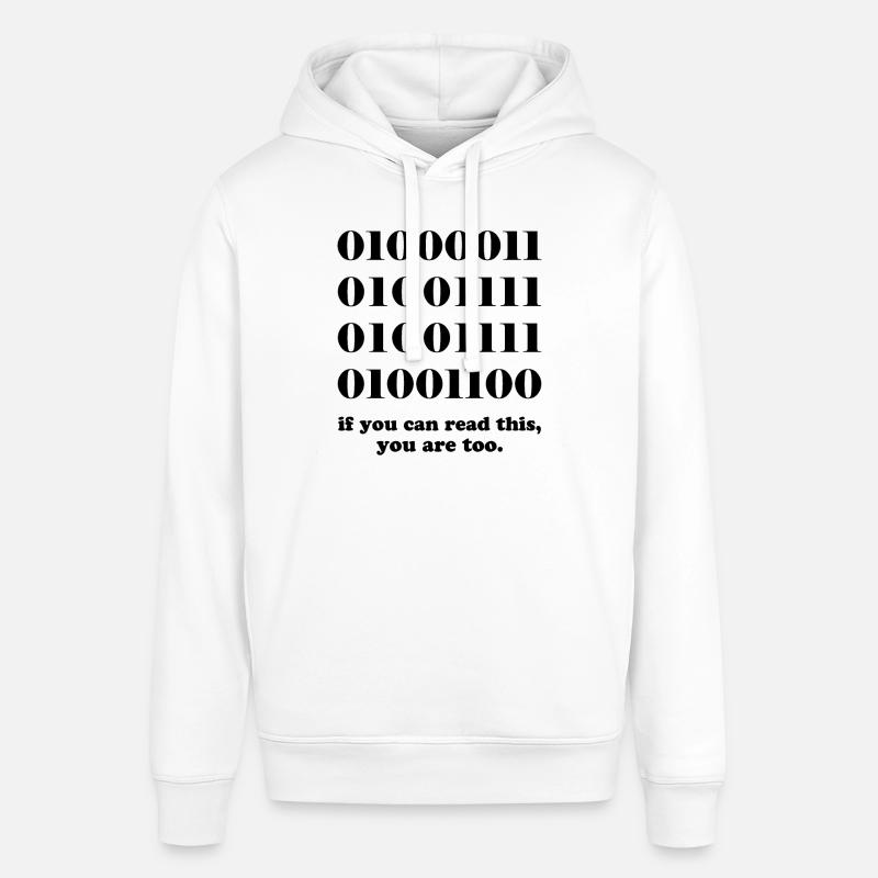 Computer binary code developers gift - Stanley/Stella SOUNDER Unisex Hoodie - white