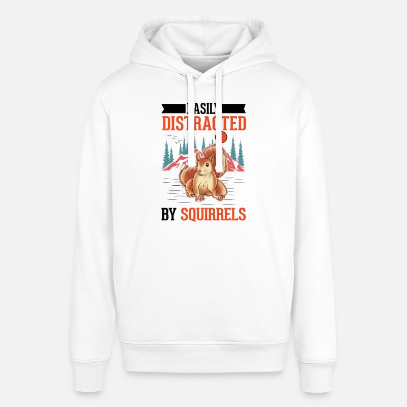 Easily distracted by Squirrels Eichhörnchen - Stanley/Stella Unisex Hoodie SOUNDER - Weiß