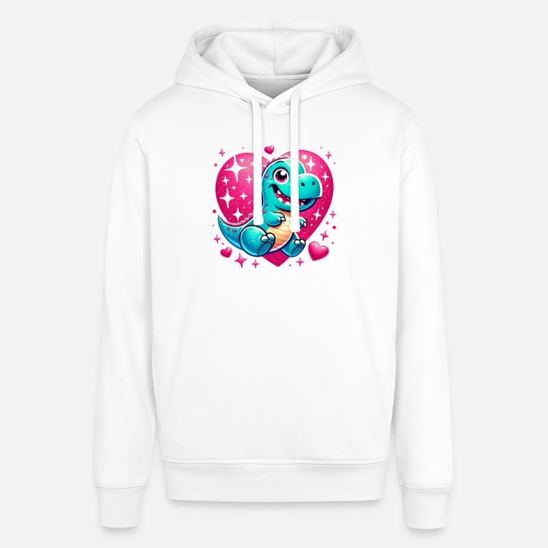T-Rex coeur scintillant Saint-Valentin Dino - Sweat à capuche SOUNDER Stanley/Stella Unisexe - blanc