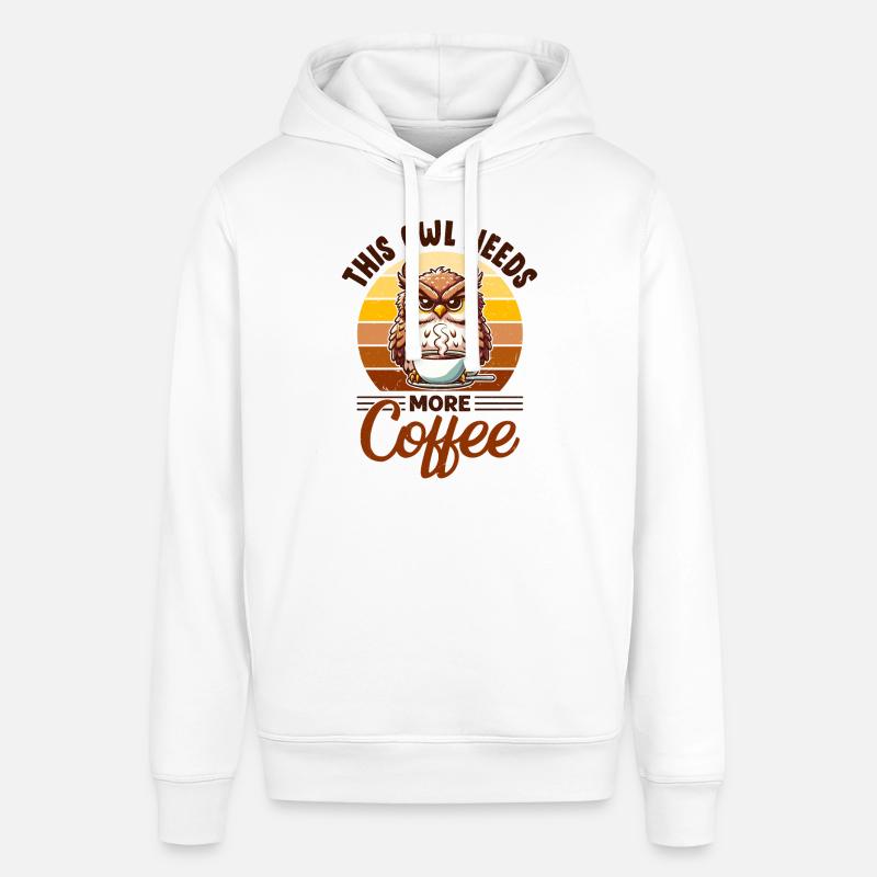 Mürrische Eule Mit Kaffee - Sweat à capuche SOUNDER Stanley/Stella Unisexe - blanc
