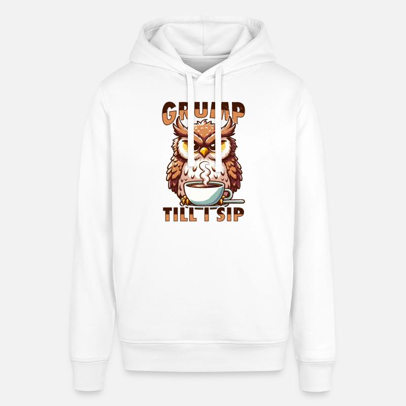 Mürrische Eule Mit Kaffee - Sweat à capuche SOUNDER Stanley/Stella Unisexe - blanc