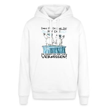 Wir werden dich vermissen - Jobwechsel Kollegen - Stanley/Stella Unisex Hoodie SOUNDER - Weiß - Vorne - Alina (178cm) & Michal (187cm)