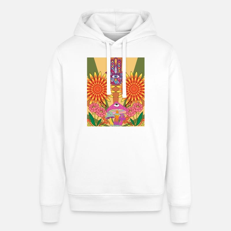 Conception de fleurs psychédéliques - Sweat à capuche SOUNDER Stanley/Stella Unisexe - blanc