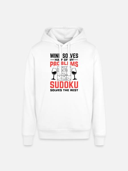 Funny Sudoku Saying - Stanley/Stella SOUNDER Unisex Hoodie - white