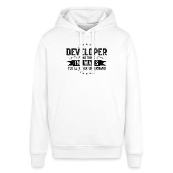 Developer Colleagues Gift Profession Saying Funny - Stanley/Stella SOUNDER Unisex Hoodie - white - Front - Alina (178cm) & Michal (187cm)