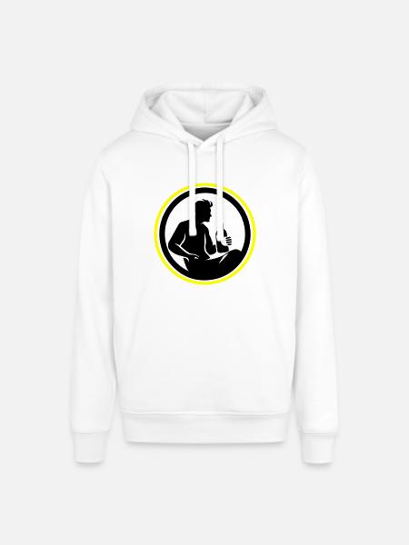 Bottle of Beer Drinking Silhouette - Stanley/Stella SOUNDER Unisex Hoodie - white
