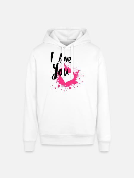 I Love You - Felpa con cappuccio unisex SOUNDER di Stanley/Stella - bianco