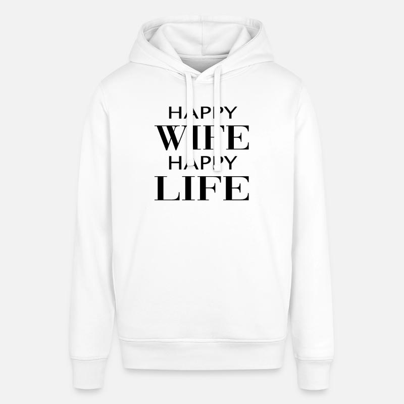 femme heureuse, vie heureuse - Sweat à capuche SOUNDER Stanley/Stella Unisexe - blanc