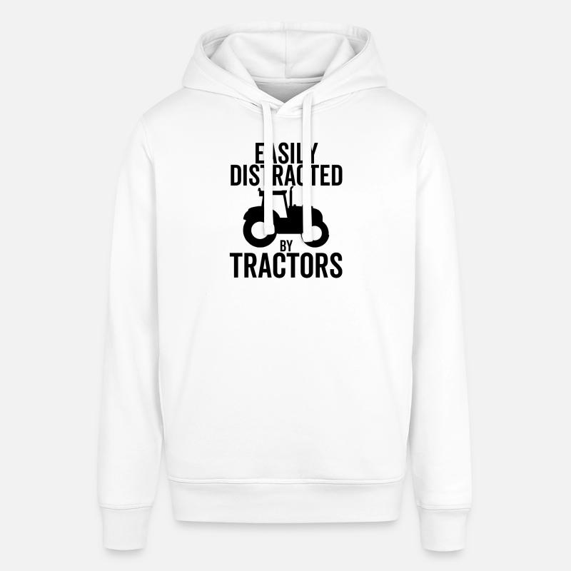 Facilement distrait par les tracteurs - Sweat à capuche SOUNDER Stanley/Stella Unisexe - blanc