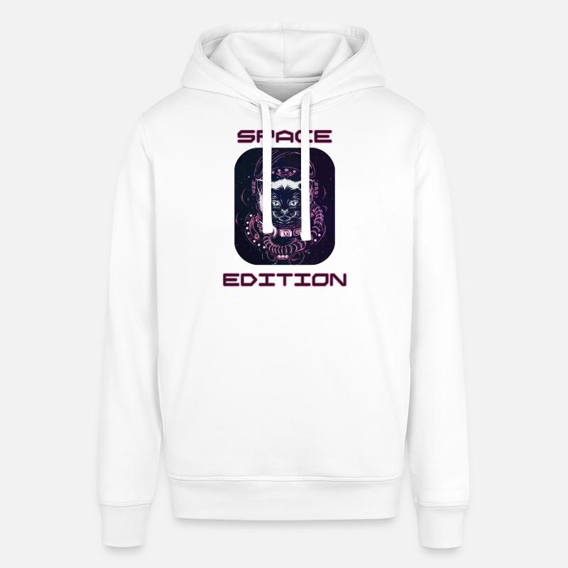 Chat de l’espace - Sweat à capuche SOUNDER Stanley/Stella Unisexe - blanc